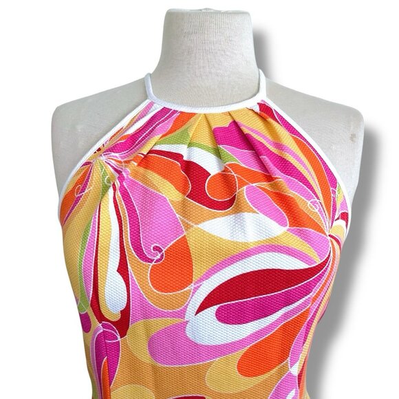 Vintage 90s Laundry Shelli Segal Womens Dress Sz 6 Pink Groovy Sheath Retro 60s - Picture 5 of 10